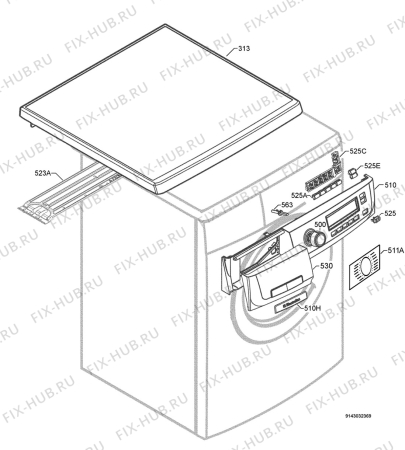 Взрыв-схема стиральной машины Electrolux EWF14785W - Схема узла Command panel 037