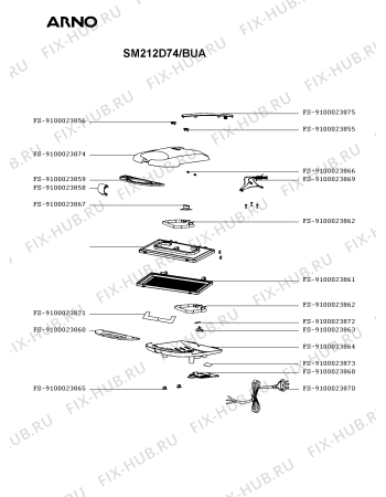 Схема №1 SM212D84/BUA с изображением Ручка для вафельницы (бутербродницы) Seb FS-9100023858