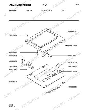 Взрыв-схема плиты (духовки) Aeg 1050F-W - Схема узла Section3