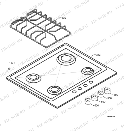 Взрыв-схема плиты (духовки) Electrolux EHG6412K - Схема узла Hob 271