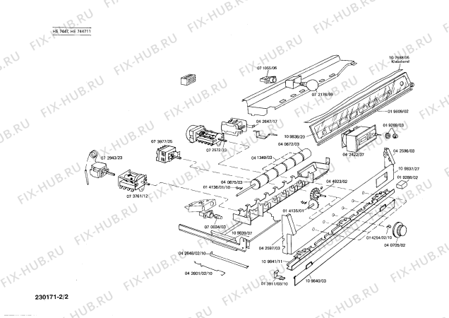 Взрыв-схема плиты (духовки) Siemens HE744711 - Схема узла 02