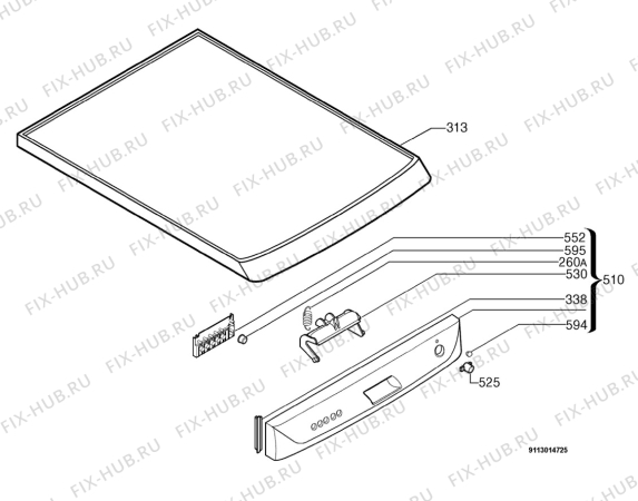 Взрыв-схема посудомоечной машины Zanussi Electrolux ZSF6120 - Схема узла Command panel 037