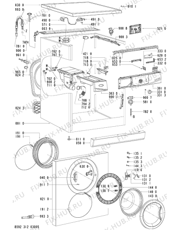 Схема №2 AWO 5100 с изображением Обшивка для стиралки Whirlpool 481245217982