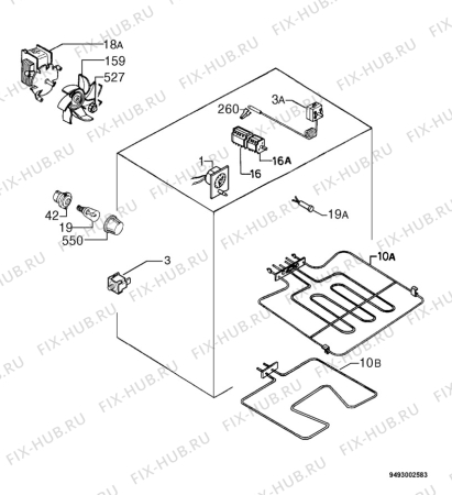 Взрыв-схема плиты (духовки) Zanussi ZHM741PW/1 - Схема узла Electrical equipment 268