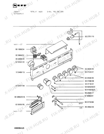 Взрыв-схема плиты (духовки) Neff 195305009 1078.41HWSX - Схема узла 05