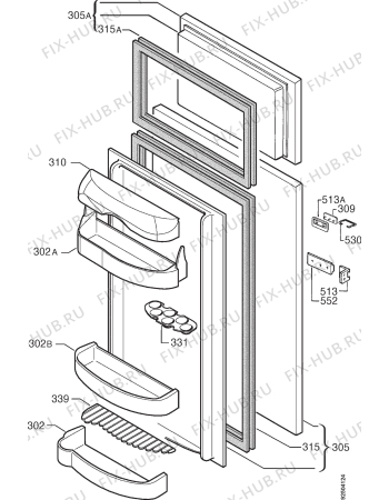Взрыв-схема холодильника Corbero FD5160I - Схема узла Door 003