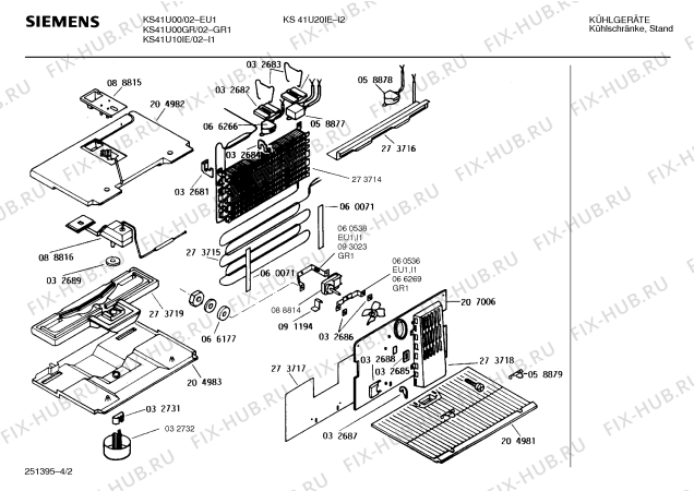 Схема №3 KS41U10IE с изображением Часы для оттайки для холодильника Bosch 00141034