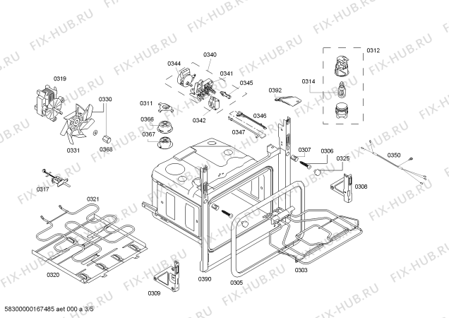 Схема №4 3HB559XP Horno.balay.py.2d.CFg.E3_MCT.pt_bas.inx с изображением Модуль управления, незапрограммированный для духового шкафа Bosch 00743516