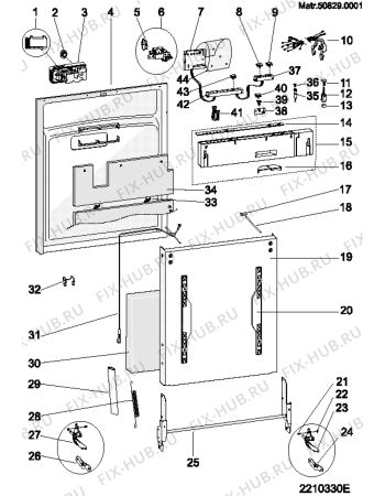 Взрыв-схема посудомоечной машины Ariston CISLI700PLUS (F040608) - Схема узла