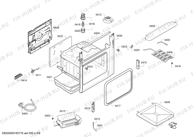 Взрыв-схема плиты (духовки) Bosch HGA24W255Q - Схема узла 04