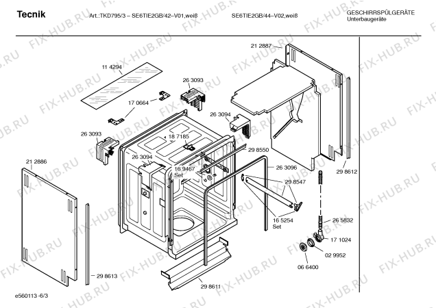 Схема №5 SE6TIE2GB TKD795/3 с изображением Инструкция по эксплуатации для посудомойки Bosch 00585465