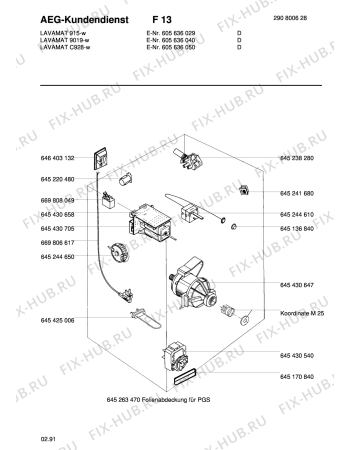 Взрыв-схема стиральной машины Aeg LAV9019 W - Схема узла Electrical equipment 268