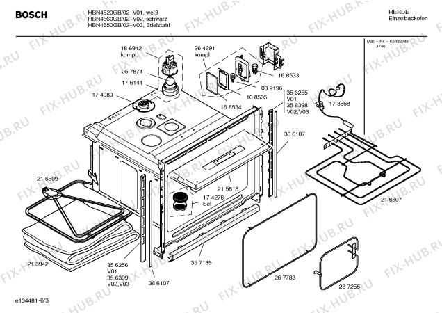 Схема №6 HBN4620GB с изображением Инструкция по эксплуатации для духового шкафа Bosch 00582504