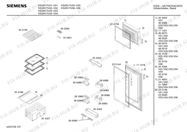 Схема №3 KS29V75 с изображением Панель для холодильника Siemens 00359531