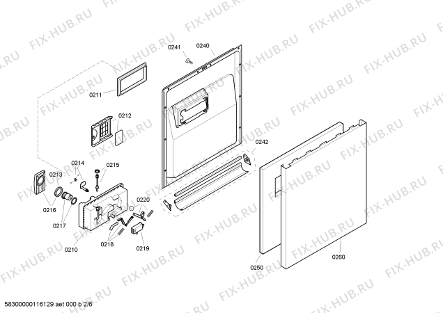 Взрыв-схема посудомоечной машины Bosch SGS44E12CH - Схема узла 02