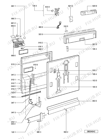 Взрыв-схема посудомоечной машины Indesit ADG8100WP1 (F091692) - Схема узла