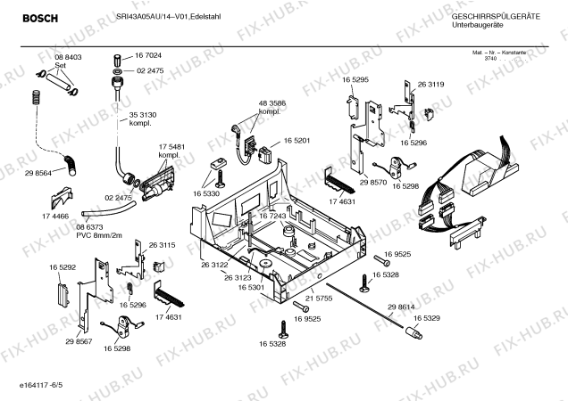 Схема №4 SRI43A05AU с изображением Вкладыш в панель для посудомойки Bosch 00369711