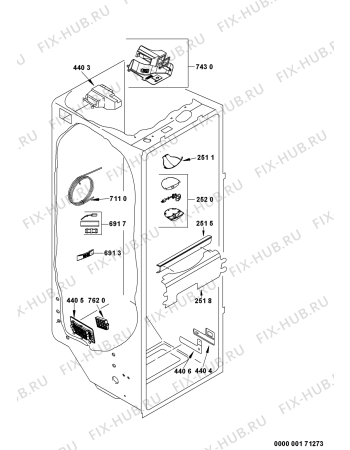 Схема №10 SBS 5400 с изображением Вложение для холодильной камеры Whirlpool 480131100123