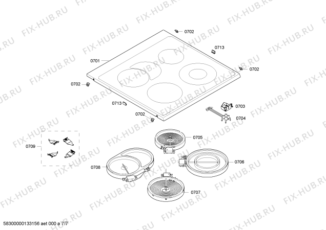 Схема №7 HLN653421F с изображением Фронтальное стекло для плиты (духовки) Bosch 00681013