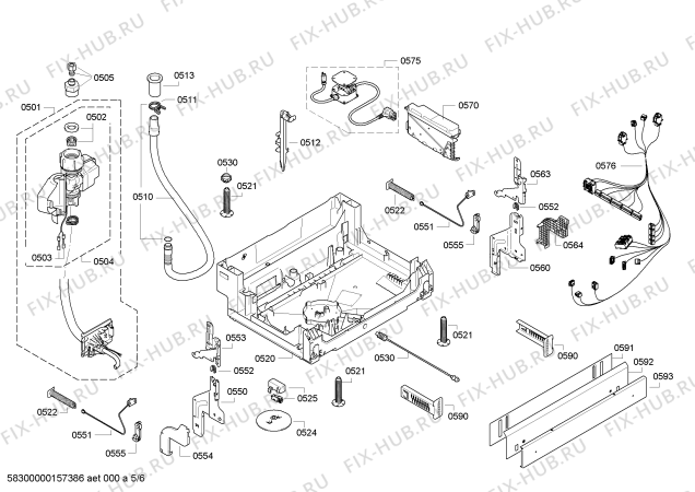 Взрыв-схема посудомоечной машины Bosch SHE8ER55UC - Схема узла 05