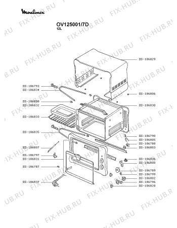 Схема №1 OV125351/7D с изображением Термоэлемент для электропечи Moulinex SS-186836