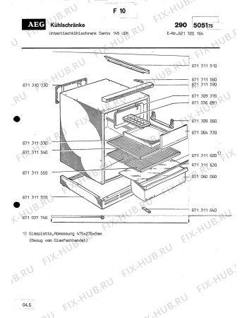 Схема №1 SANTO 145 UCK с изображением Крышечка для холодильника Aeg 8996710643306