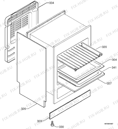 Взрыв-схема плиты (духовки) Zanussi ZCM650C - Схема узла Housing 001