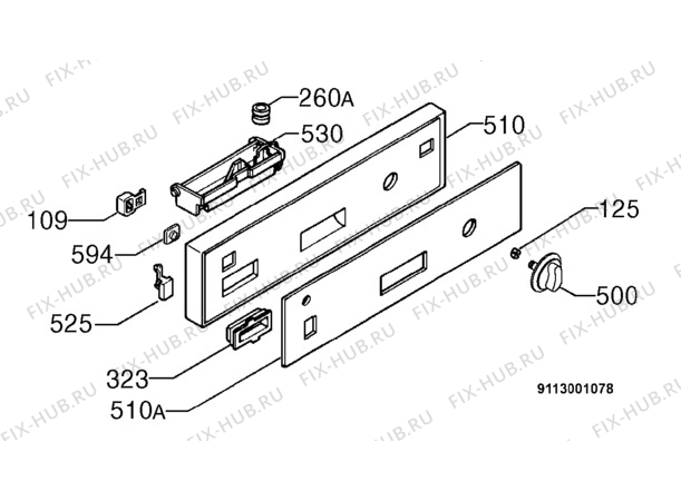 Взрыв-схема посудомоечной машины Juno JSI2340W - Схема узла Command panel 037