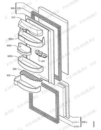 Взрыв-схема холодильника Marijnen CM2674DB - Схема узла Doors