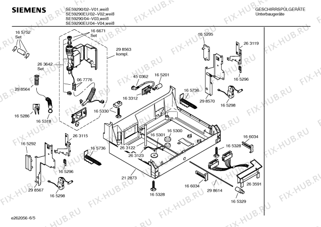 Взрыв-схема посудомоечной машины Siemens SE59290EU - Схема узла 05