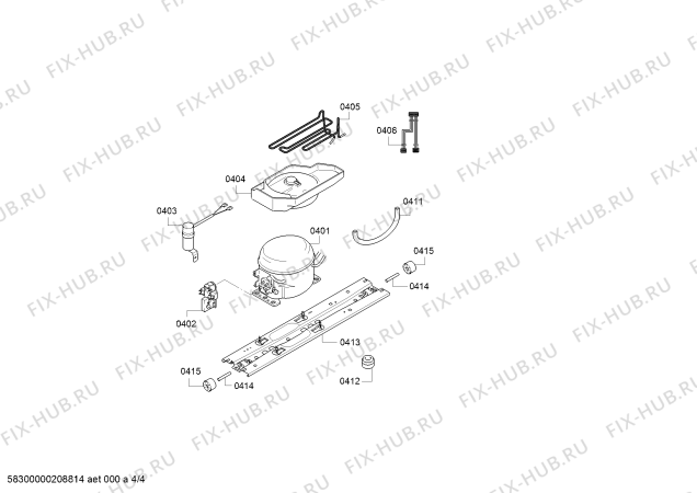 Взрыв-схема холодильника Bosch KGN56VI30M BOSCH - Схема узла 04