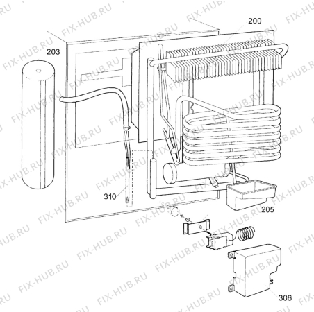 Взрыв-схема холодильника Electrolux Loisirs EA0602D - Схема узла Cooling Appliance