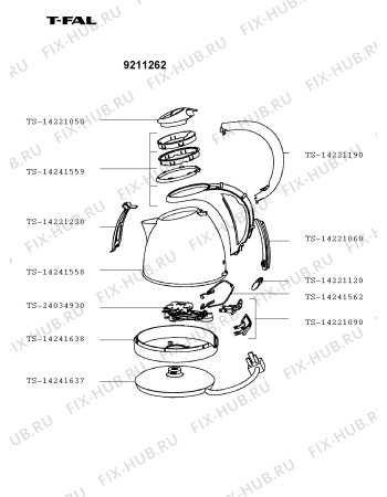 Схема №1 9211252 с изображением Всякое для электрочайника Rowenta TS-14221060