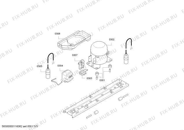 Взрыв-схема холодильника Siemens KI28VA20 - Схема узла 03