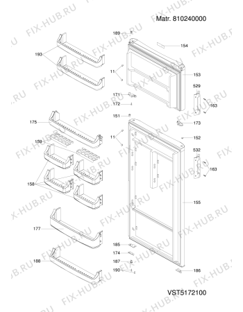 Схема №5 MTZ521NFHA (F059004) с изображением Дверца для холодильника Indesit C00269862