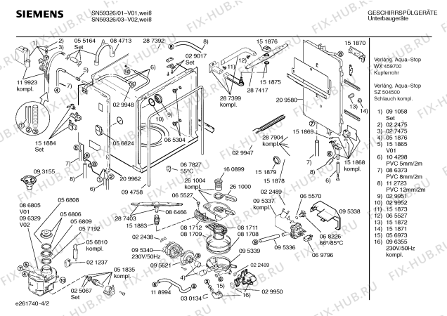 Схема №3 SN59326 с изображением Панель для посудомойки Siemens 00287573