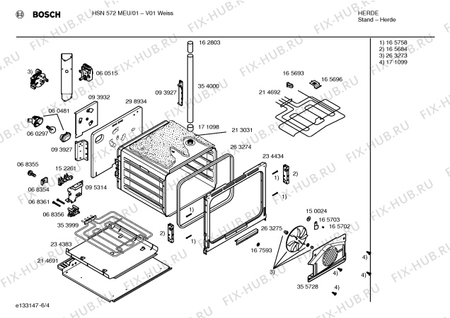 Взрыв-схема плиты (духовки) Bosch HSN572MEU - Схема узла 04
