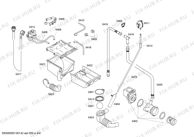 Взрыв-схема стиральной машины Bosch WAG20468TI - Схема узла 04