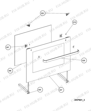 Схема №7 AKW401IX (F102569) с изображением Запчасть для плиты (духовки) Indesit C00311370