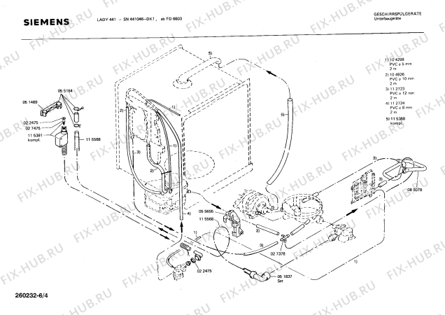 Взрыв-схема посудомоечной машины Siemens SN441046 - Схема узла 04