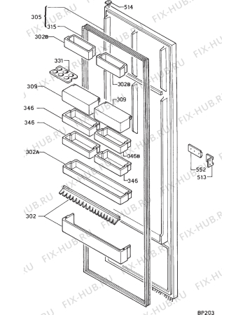 Взрыв-схема холодильника Corbero FL3310I - Схема узла Door 003
