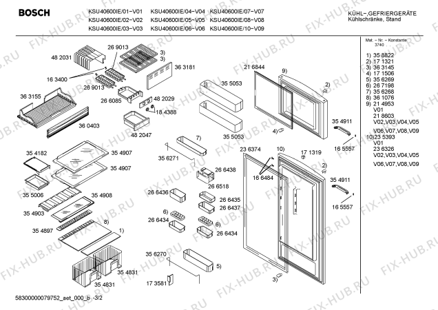 Взрыв-схема холодильника Bosch KSU40600IE - Схема узла 02