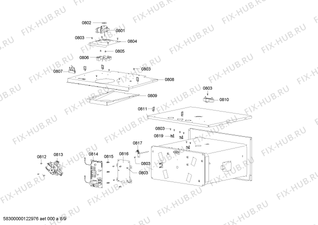 Схема №9 HB15K8Z0C с изображением Дверь для плиты (духовки) Siemens 00478468