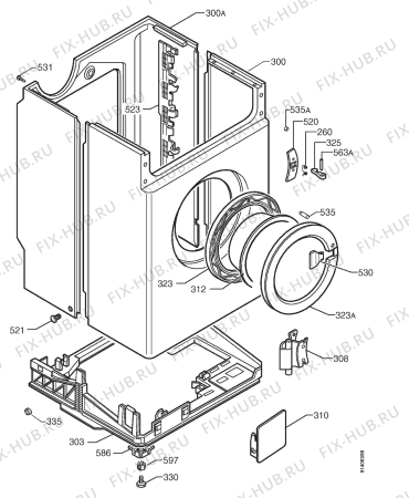 Взрыв-схема стиральной машины Zanussi FJS1097NW - Схема узла Cabinet + armatures