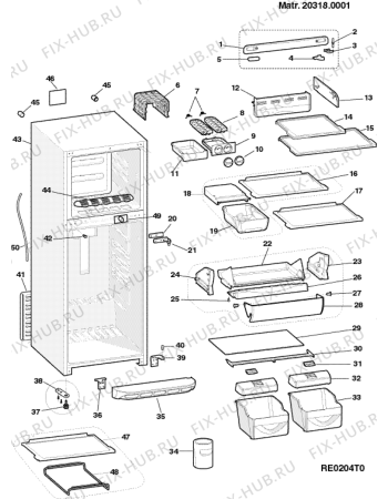 Взрыв-схема холодильника Ariston MTB45D2NFE (F030011) - Схема узла
