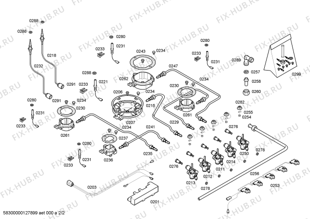 Взрыв-схема плиты (духовки) Constructa CA28390 ENC.CA28390 T70F 4G+1W CONSTRUCTA - Схема узла 02