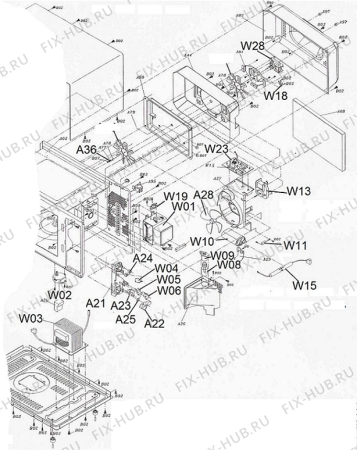 Взрыв-схема микроволновой печи Gorenje MO260DCS (137958, WD900BI-126C) - Схема узла 02