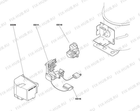 Взрыв-схема холодильника Gorenje RF2816 (170563, GDX28H) - Схема узла 02