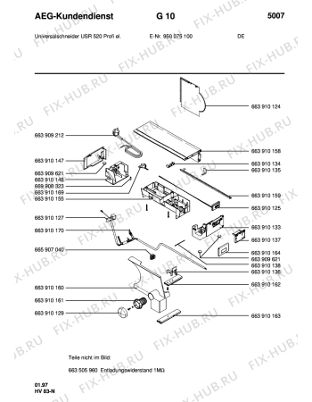 Взрыв-схема плиты (духовки) Aeg USR 520 PROFI - Схема узла Section1