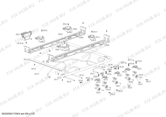 Схема №4 FP120I13SC с изображением Решетка для духового шкафа Bosch 00667531